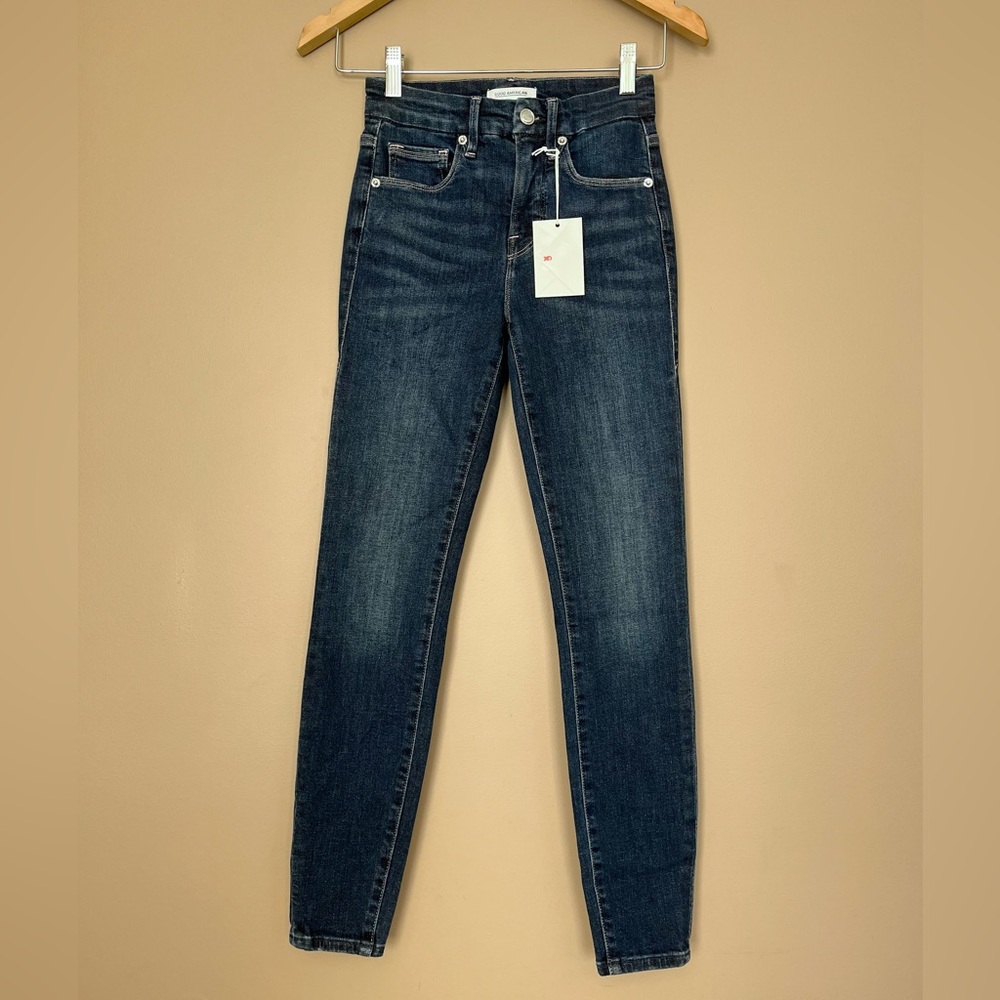 {Good American} Good Legs Crop Skinny Jeans in Blue - Women’s 24 - NWT